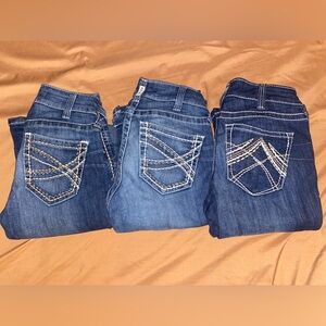 Lot of 3 Ariat Bootcut Jeans Size 25 L
